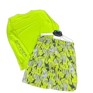 Spyder Boys Swim Set Trunks Rash guard 2 piece Size XL NEW